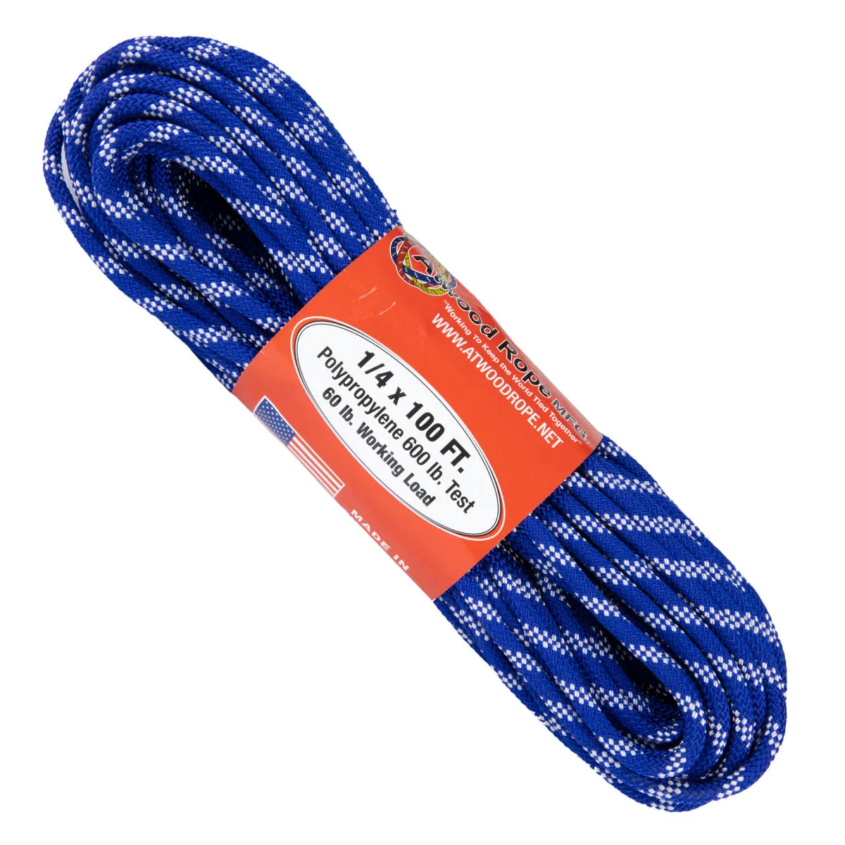 1/4 x 100ft - Royal Blue w/ White Tracer