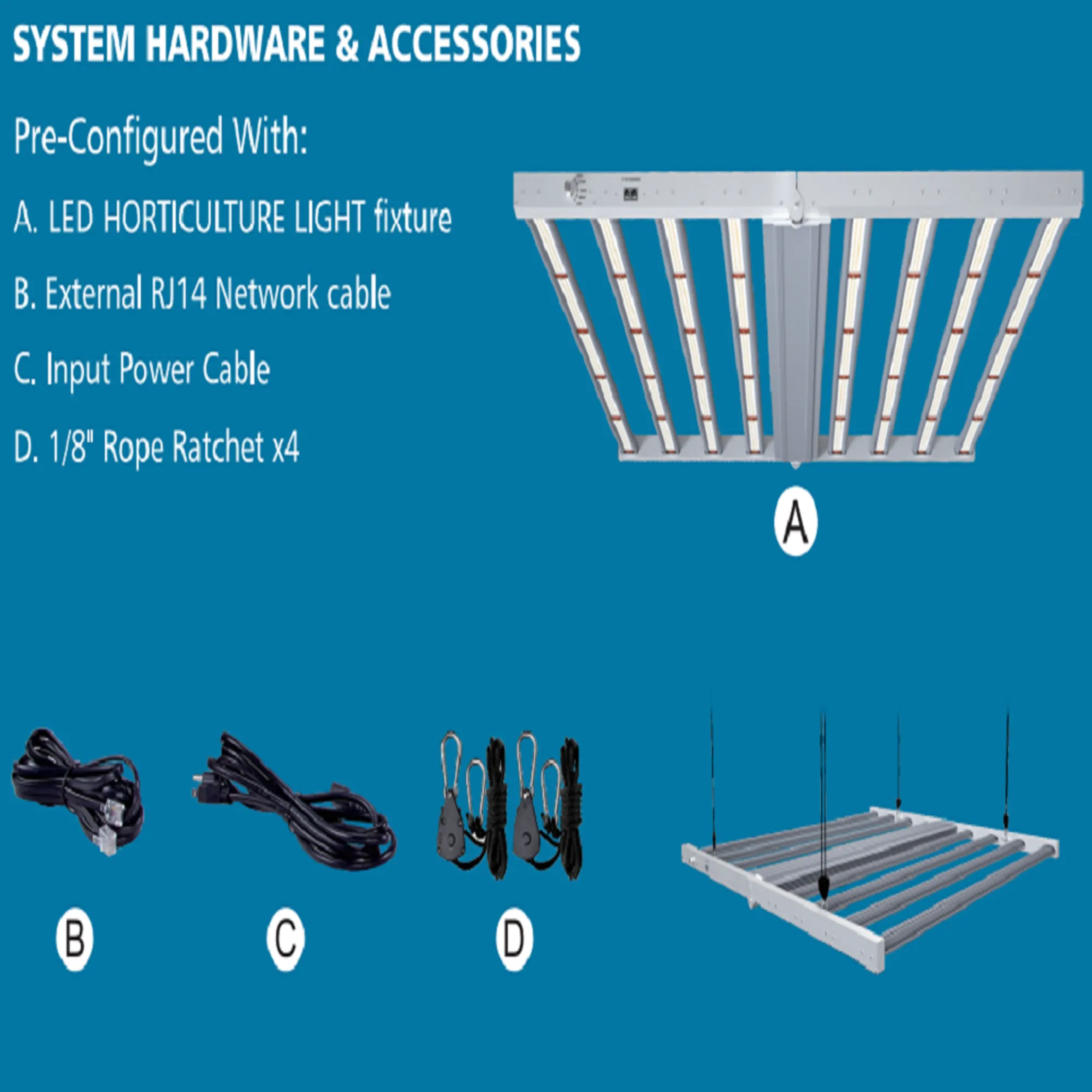 Advance Spectrum 900W Sun Series Model E 8-Bar Full Spectrum LED Grow Light