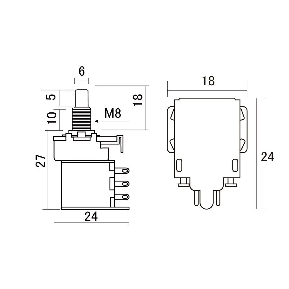 Alpha Push Pull  500K Potentiometer - Solid Shaft