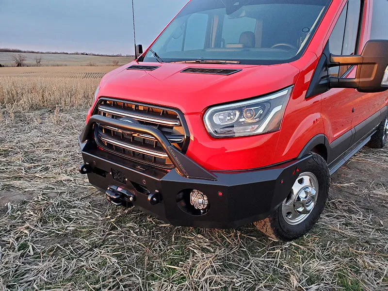 Aluminess Transit Front Winch Bumper With Bull Bar For Ford Transit 2020 