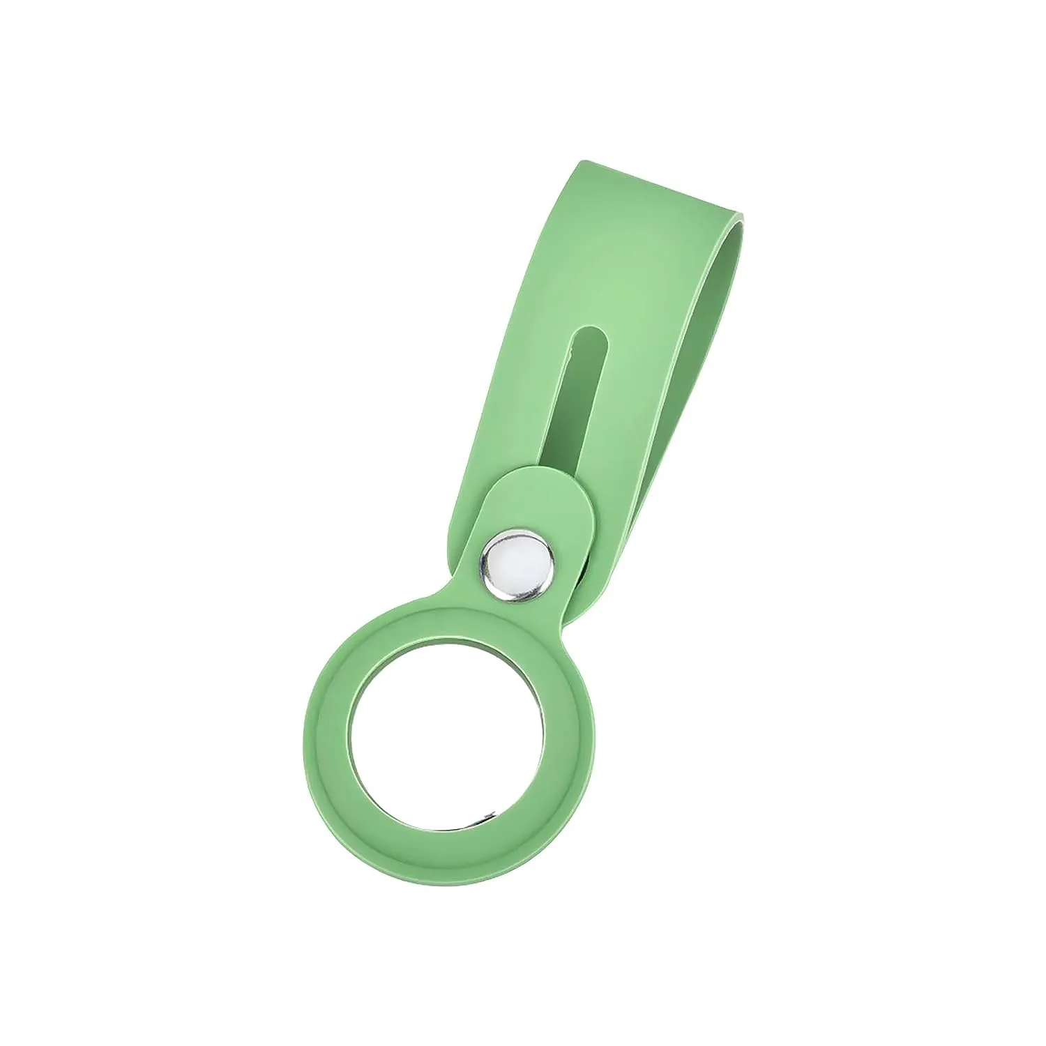 Apple Airtags-(2021) (FOSO) Silicone Loop Case - Light Green