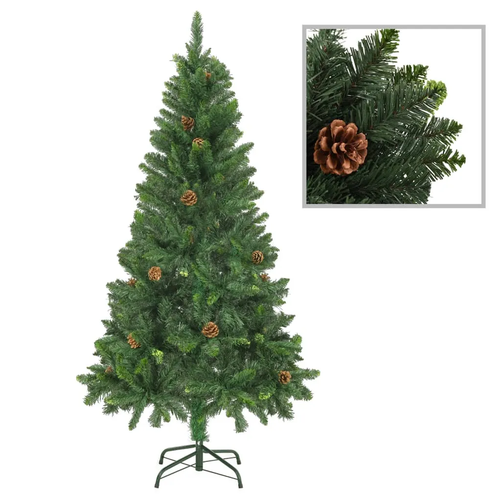 Artificial Pre-lit Christmas Tree with Ball Set Pine Cones 150 cm