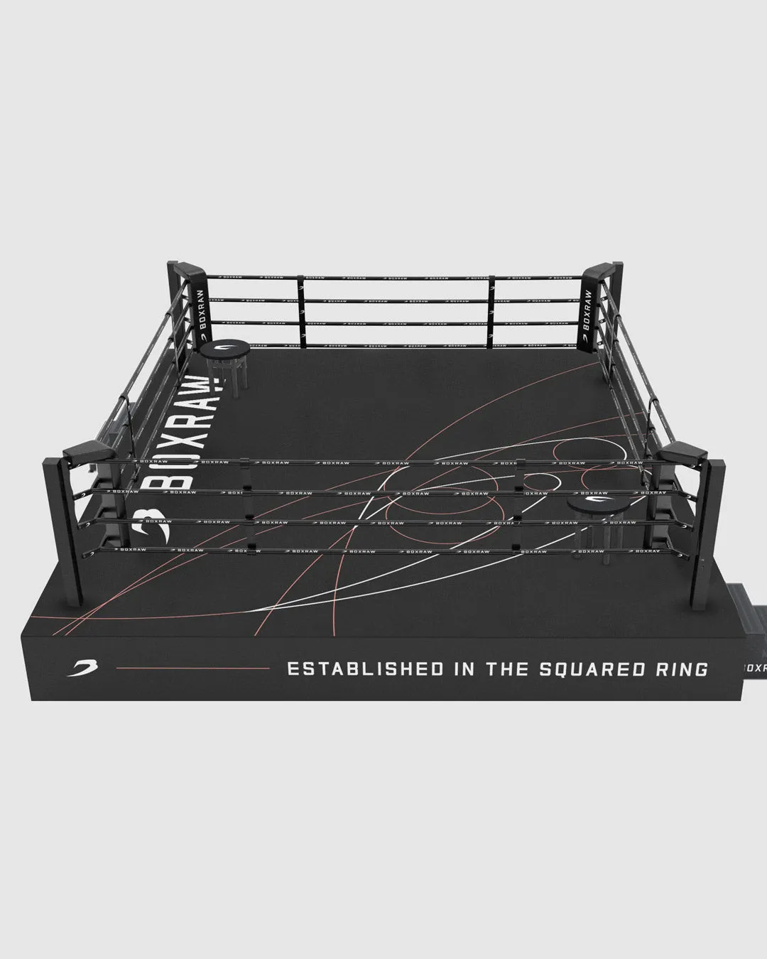 BOXRAW 36" Competition Boxing Ring - Black/Golden Ratio