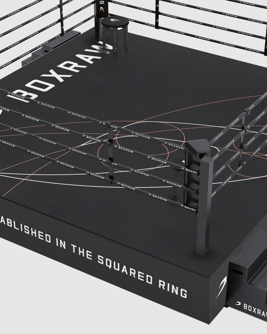 BOXRAW 36" Competition Boxing Ring - Black/Golden Ratio