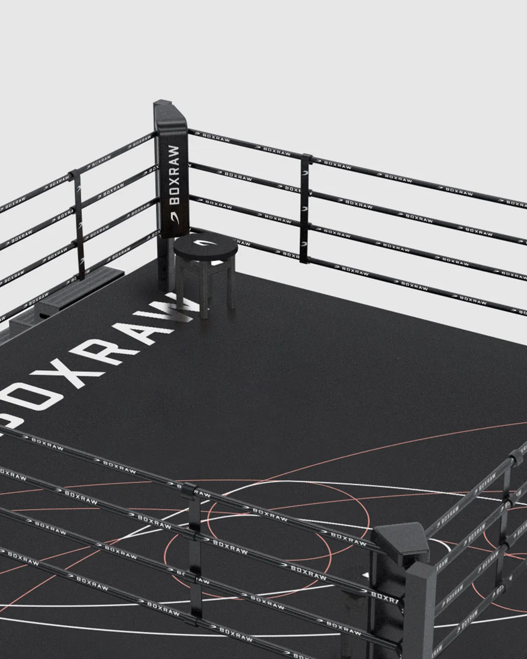 BOXRAW 36" Competition Boxing Ring - Black/Golden Ratio