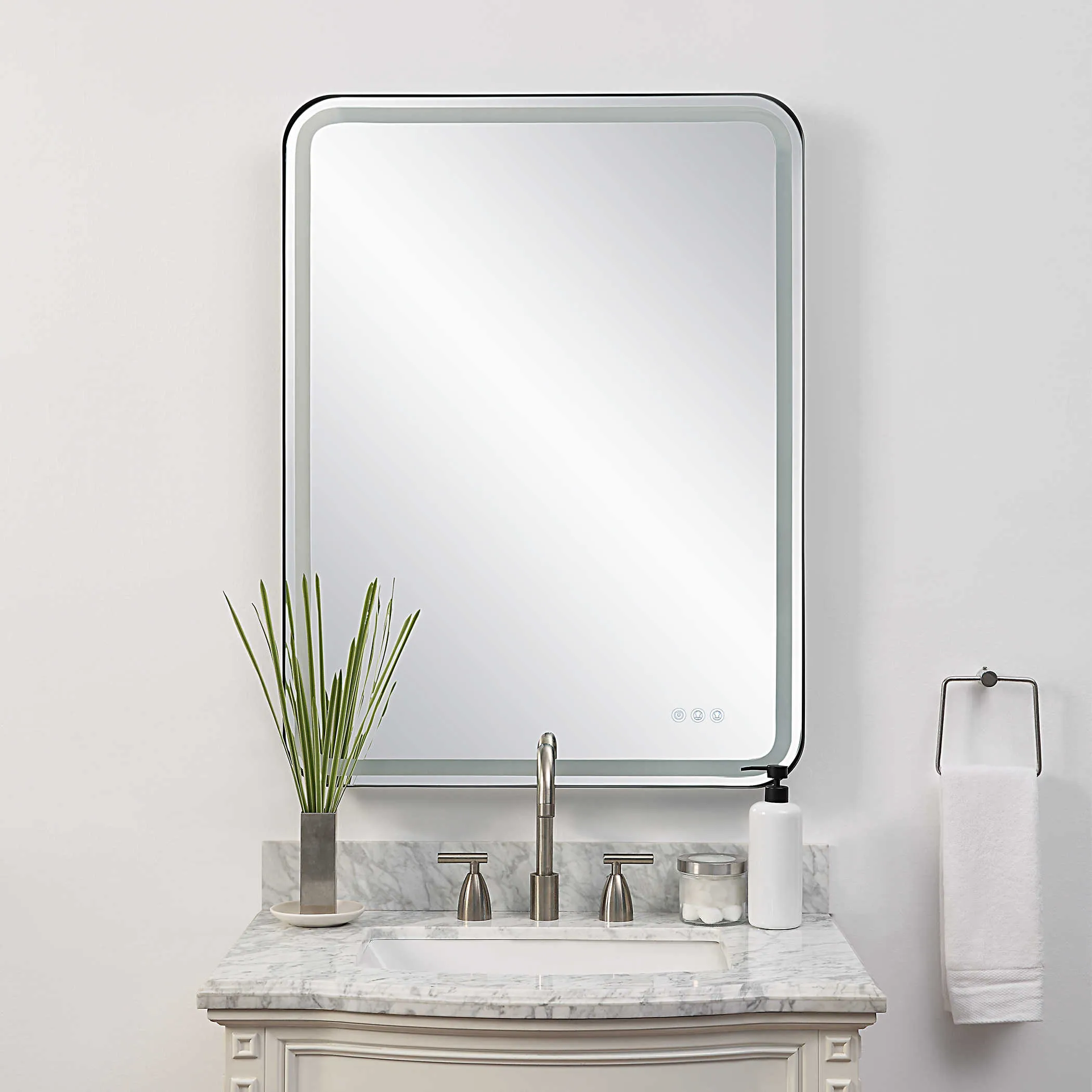 Crafton Lighted Vanity Black Mirror