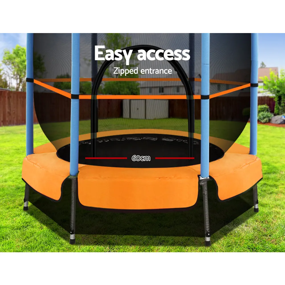 Everfit Trampoline for Kids 4.5FT with Enclosure Safety Net Rebounder Gift Orange