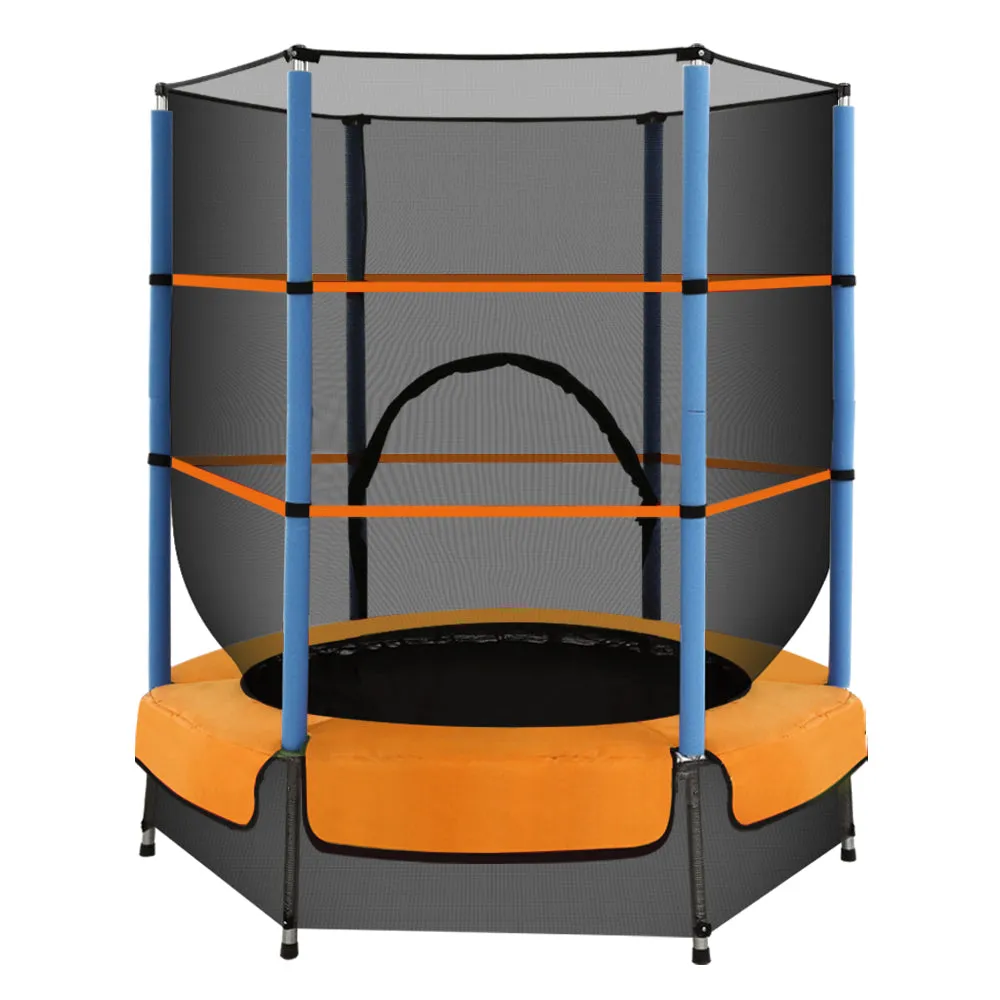 Everfit Trampoline for Kids 4.5FT with Enclosure Safety Net Rebounder Gift Orange