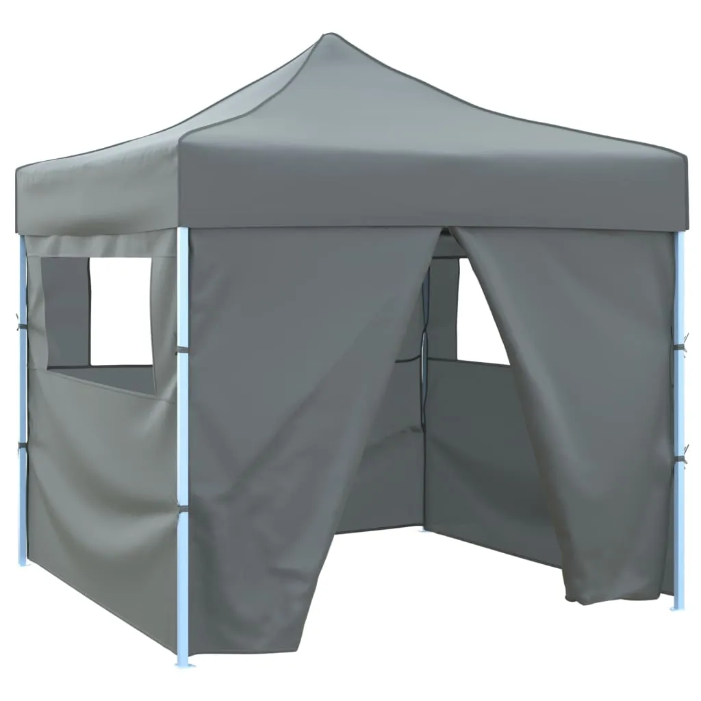 Foldable Party Tent Pop-Up with 4 Sidewalls 3x3 m Anthracite