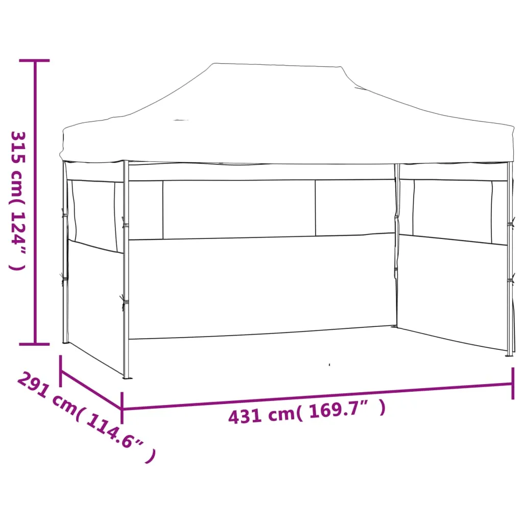 Foldable Tent with 3 Walls 3x4.5 m Anthracite