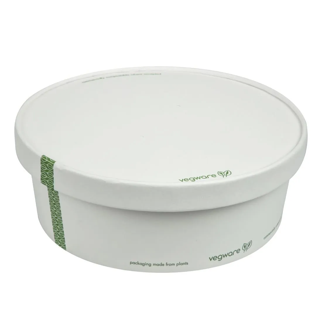 FS177 Vegware 185-Series Compostable Bon Appetit Wide PLA-lined Paper Food Bowls 32oz (Pack of 300)