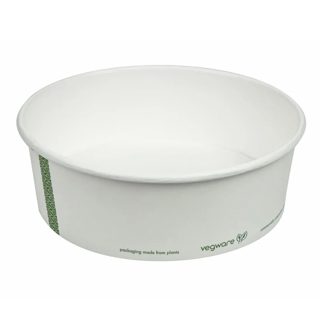 FS177 Vegware 185-Series Compostable Bon Appetit Wide PLA-lined Paper Food Bowls 32oz (Pack of 300)