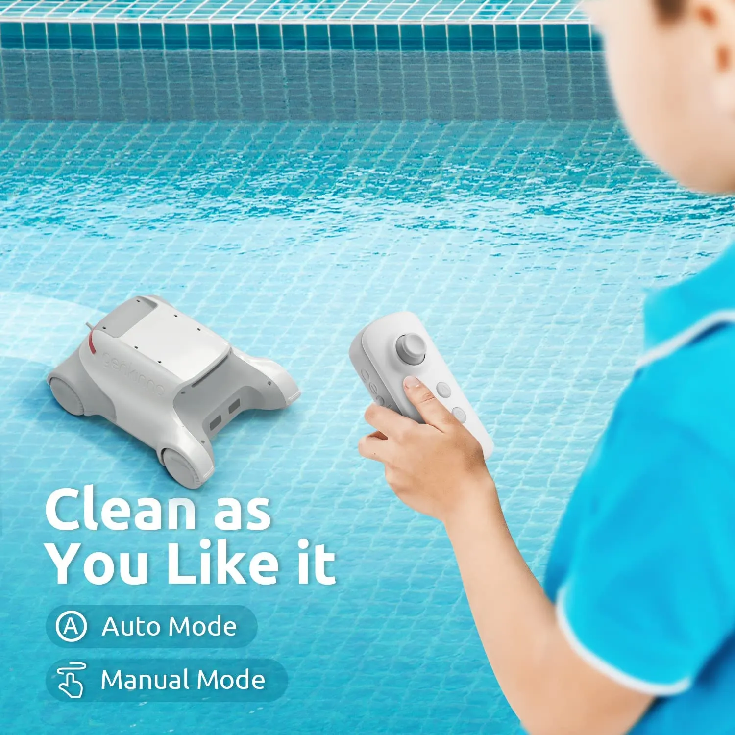 Genkinno P1 Cordless Automatic Robotic Pool Cleaner with Remote Controller