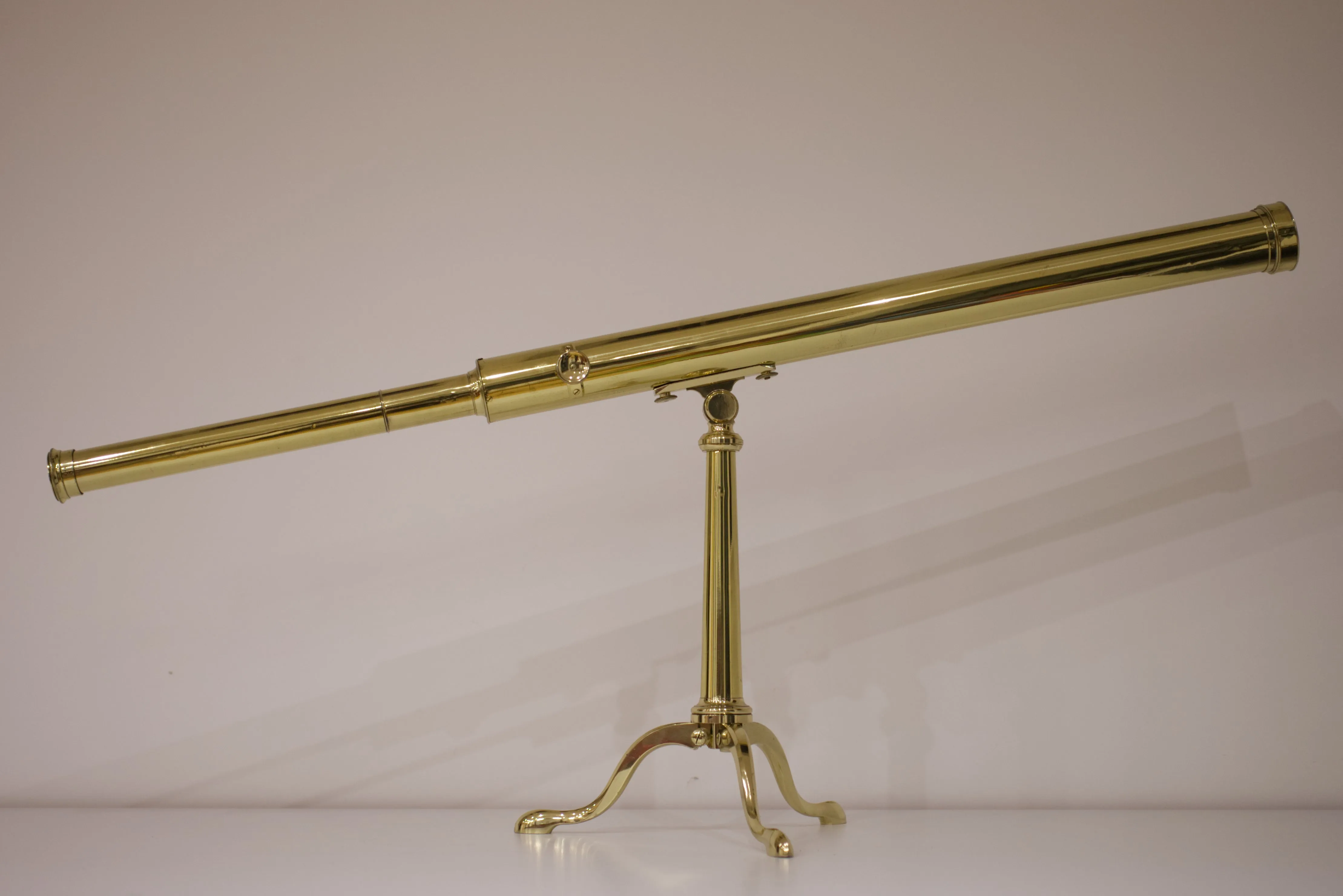 George III Period Library Telescope on Stand by Gilbert & Sons London