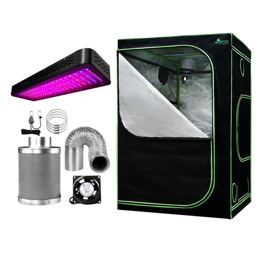 Green Fingers Grow Tent 2000W LED Grow Light 150X150X200cm Mylar 4" Ventilation