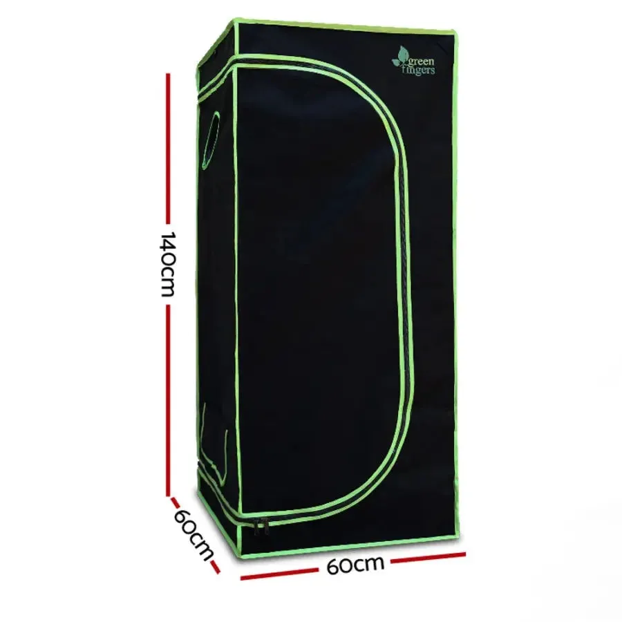 Green Fingers Grow Tent 600W LED Grow Light 60X60X140cm Mylar 4" Ventilation