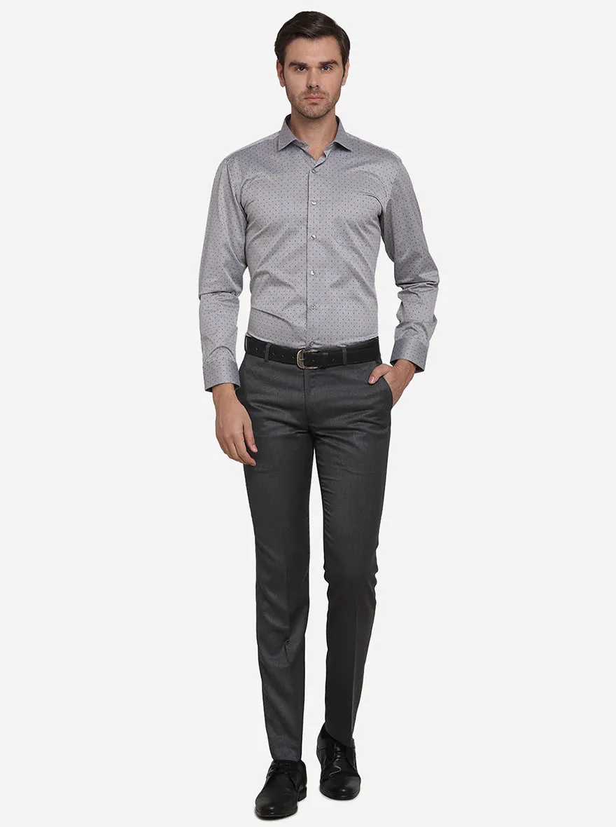 Grey Dobby Regular Fit Formal Shirt | Greenfibre