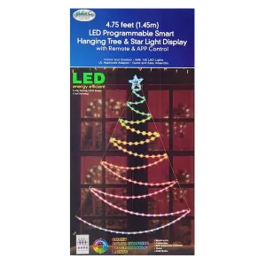 Hofert's 4.75FT LED Programmable Hanging Tree & Star Light- Remote & App Control