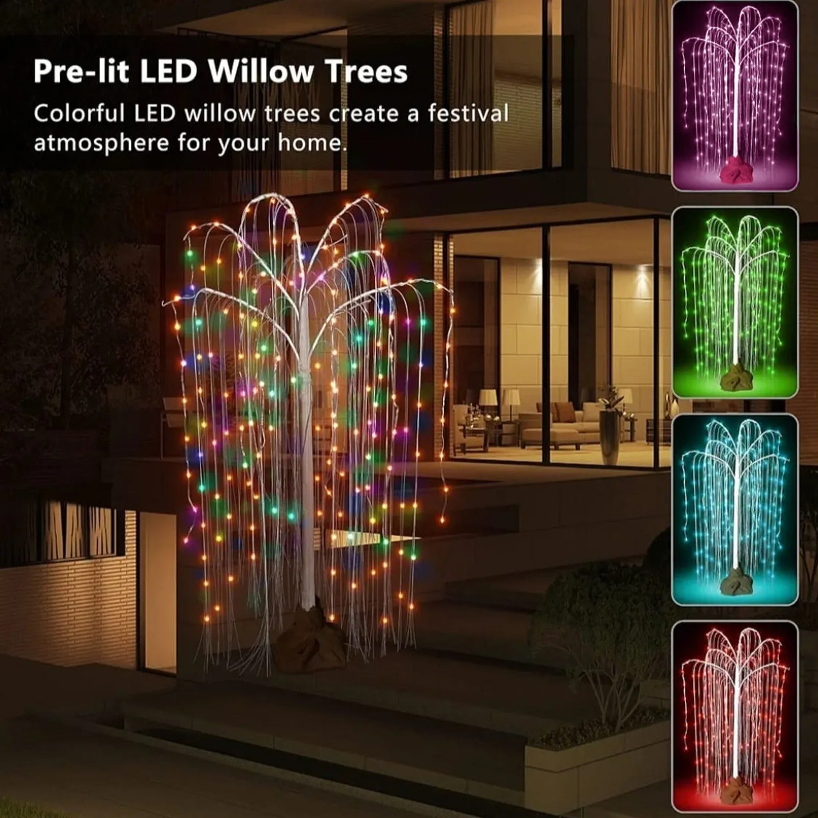 Hofert's 6FT LED Programmable Xmas Willow Tree - Remote & App Control