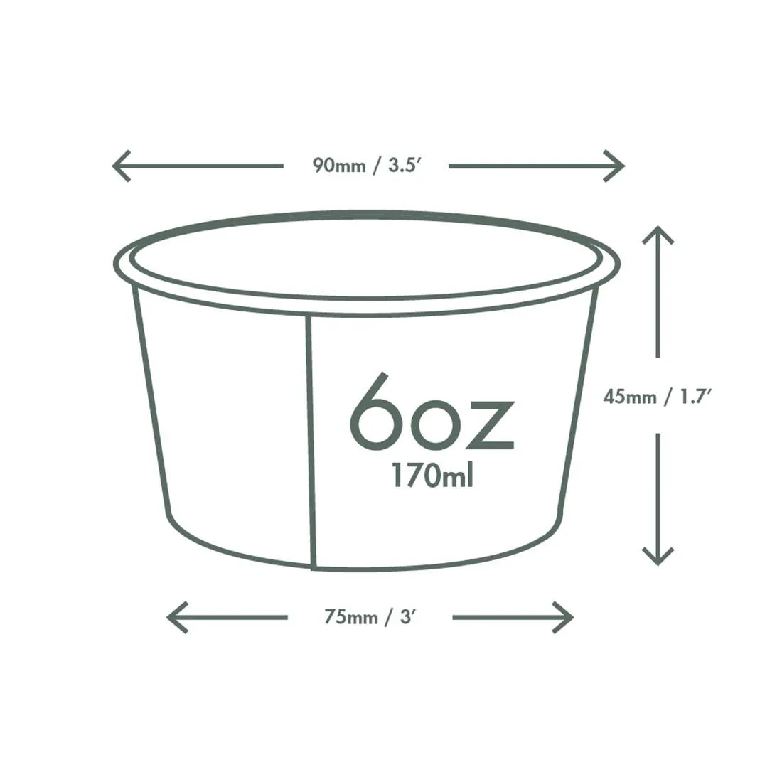 HX484 Vegware Double Scoop Ice Cream Pot Tutti Frutti 6oz (Pack of 1000)