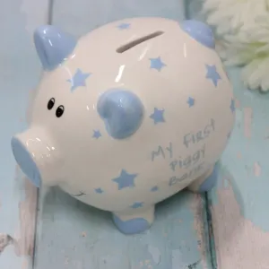 Joe Davies Blue Star Pig My First Money Bank