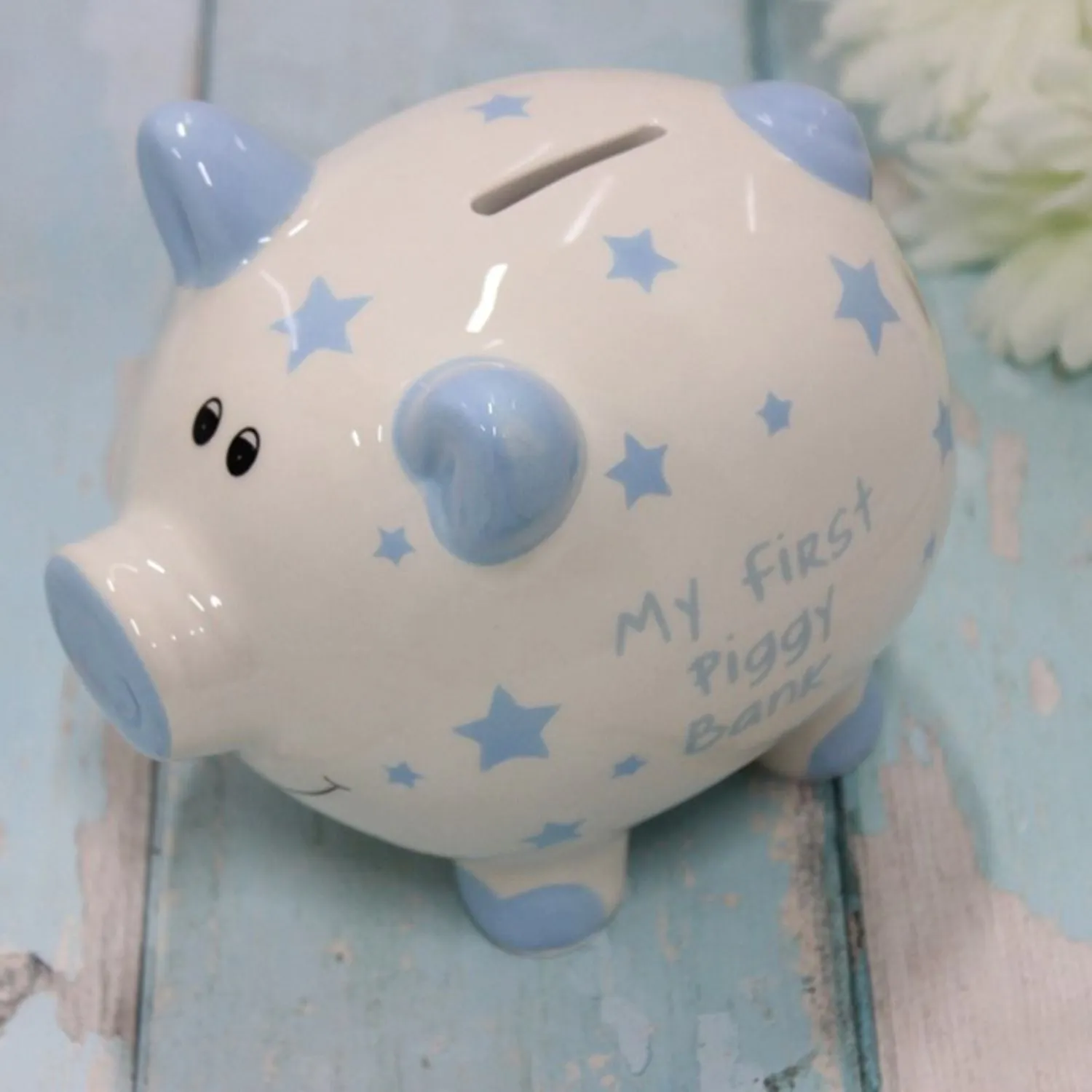 Joe Davies Blue Star Pig My First Money Bank