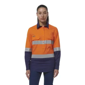 King Gee Women's Workcool Vented Closed Front Reflective Shirt (K44230)