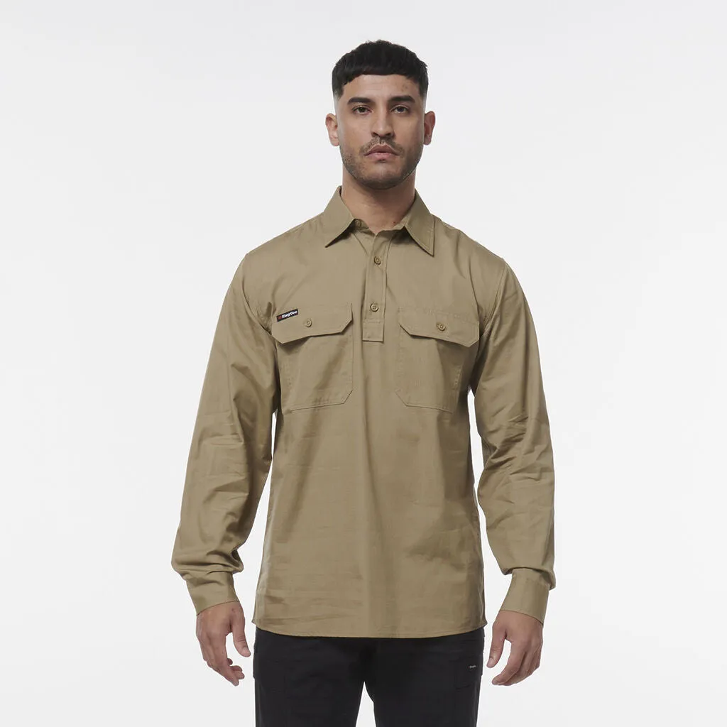 King Gee Workcool Vented Closed Front Shirt Long Sleeve (K14033)