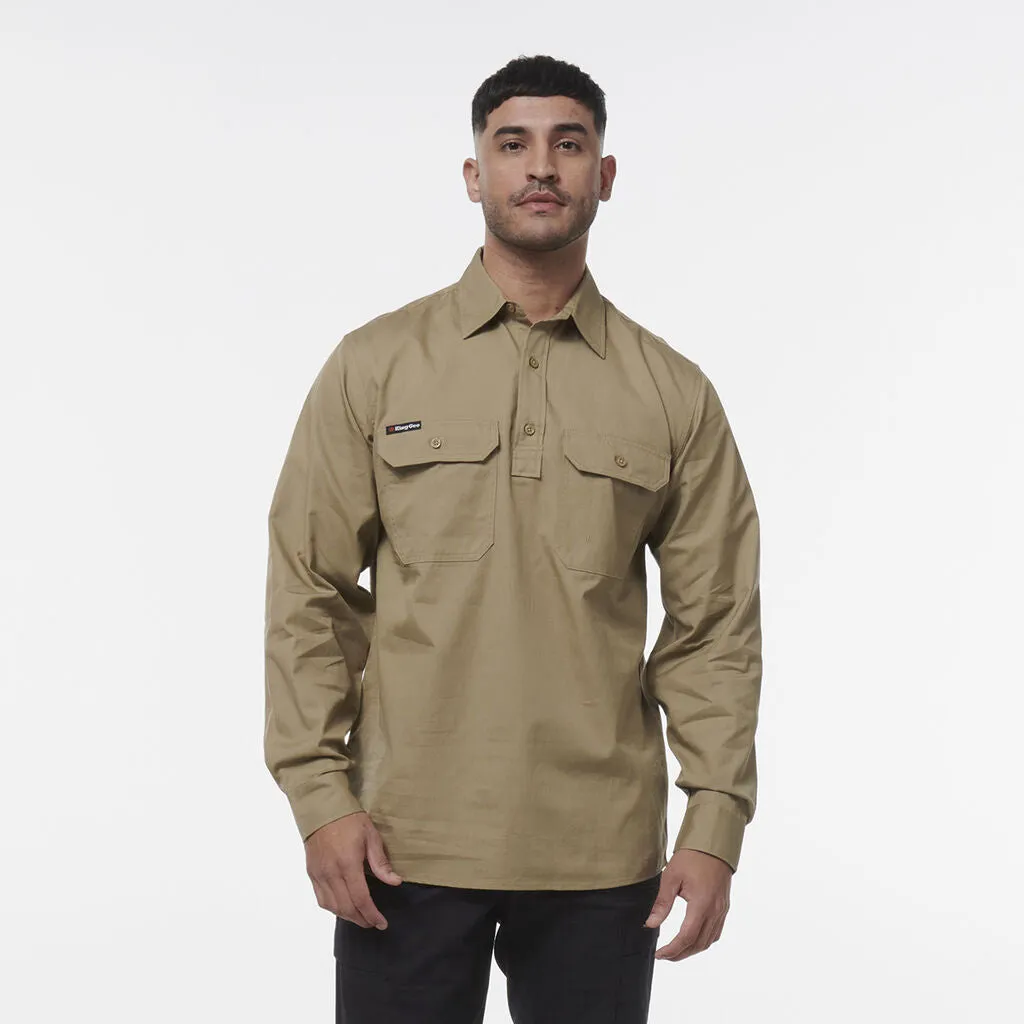 King Gee Workcool Vented Closed Front Shirt Long Sleeve (K14033)