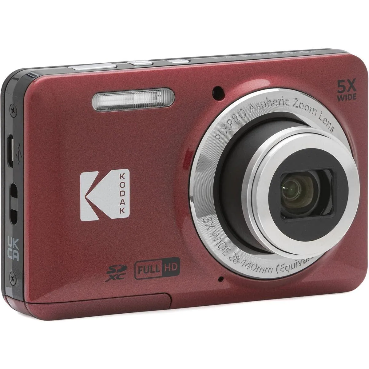 Kodak PIXPRO FZ55-RD - Compact 16MP Digital Camera with Enhanced 5X Friendly Zoom - Red