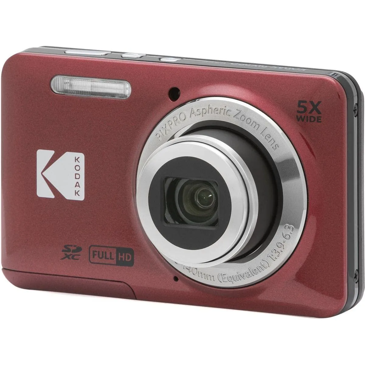 Kodak PIXPRO FZ55-RD - Compact 16MP Digital Camera with Enhanced 5X Friendly Zoom - Red