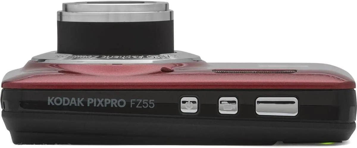 Kodak PIXPRO FZ55-RD - Compact 16MP Digital Camera with Enhanced 5X Friendly Zoom - Red