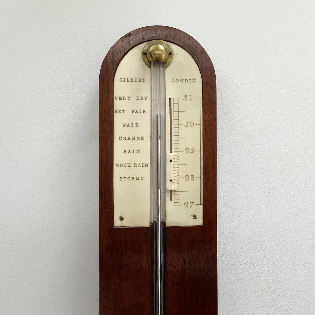 Late Eighteenth Century Mahogany Stick Barometer by Gilbert London