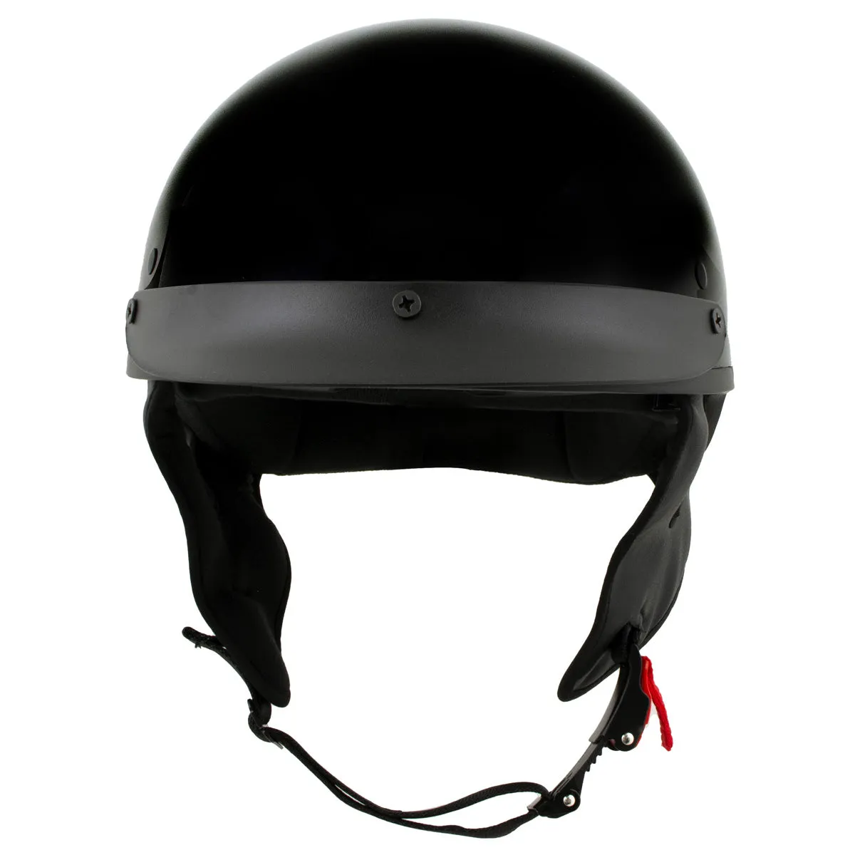 Milwaukee Helmets MPH9719DOT 'Momentum' DOT Black Half Face Motorcycle Helmet for Men and Women Biker w/ Drop Down Visor