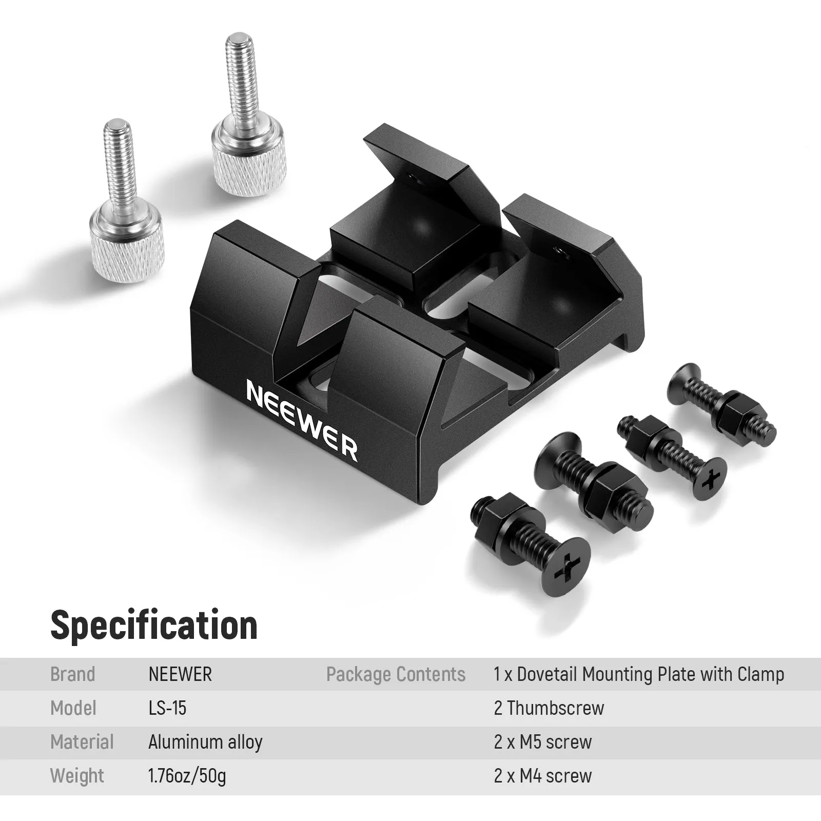 NEEWER LS-15 Universal Dovetail Base Telescope Mount