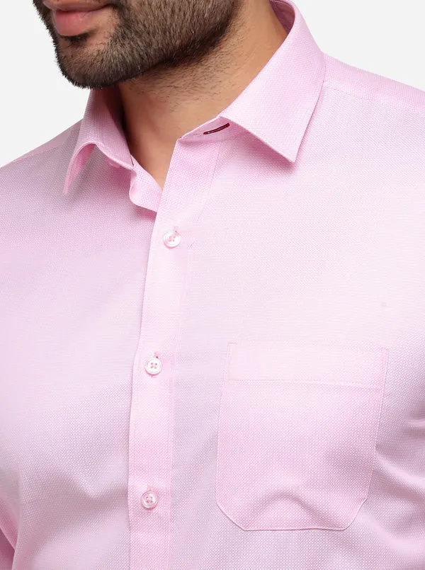 Pink Printed Regular Fit Formal Shirt | Greenfibre