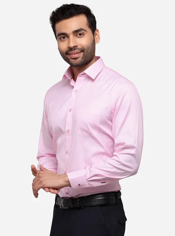 Pink Printed Regular Fit Formal Shirt | Greenfibre