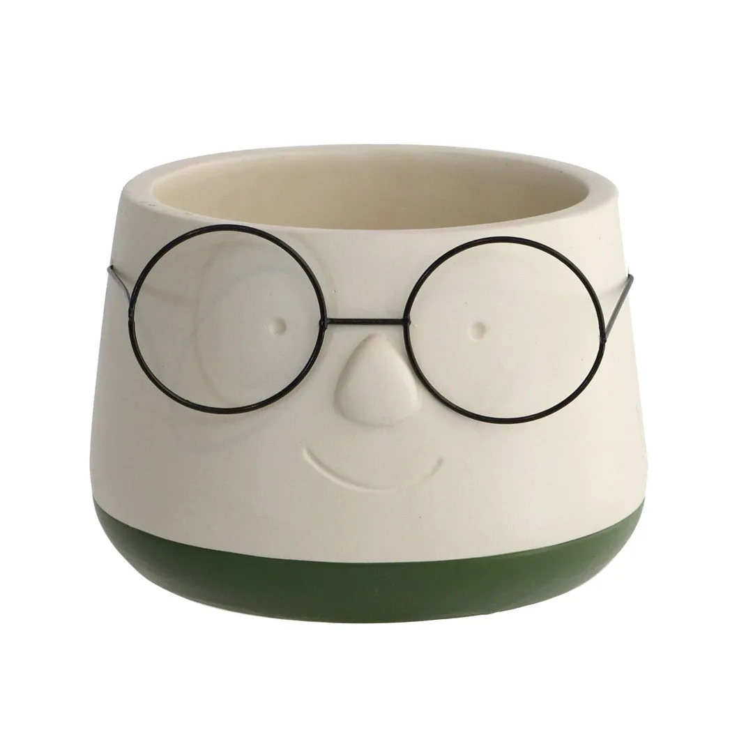 POT WITH GLASSES 13.5 x 10.5CM