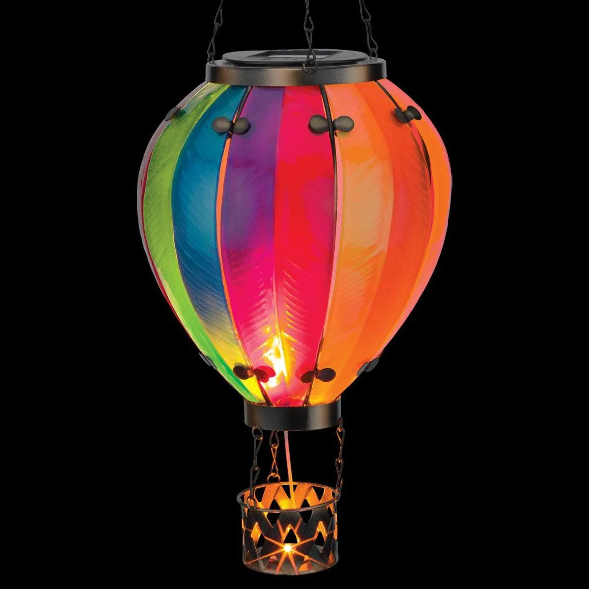 Rainbow Large Hot Air Balloon Solar Lantern