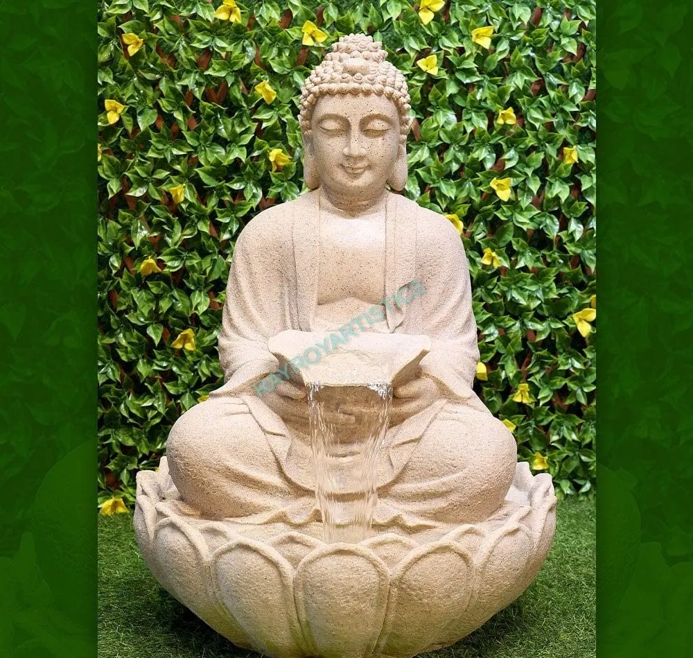 RAY ROY ARTISTICS Buddha Statue Decorative Water Fountains For Outdoor Living Room,Office,Garden Table Top Waterfall Indoor Home DecorFibreglass