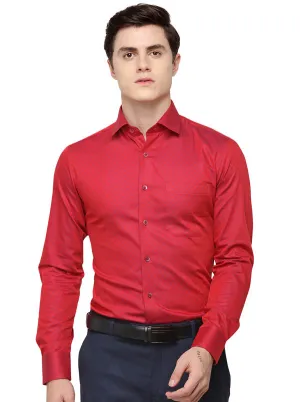 Red & Blue Printed Slim Fit Formal Shirt | Metal