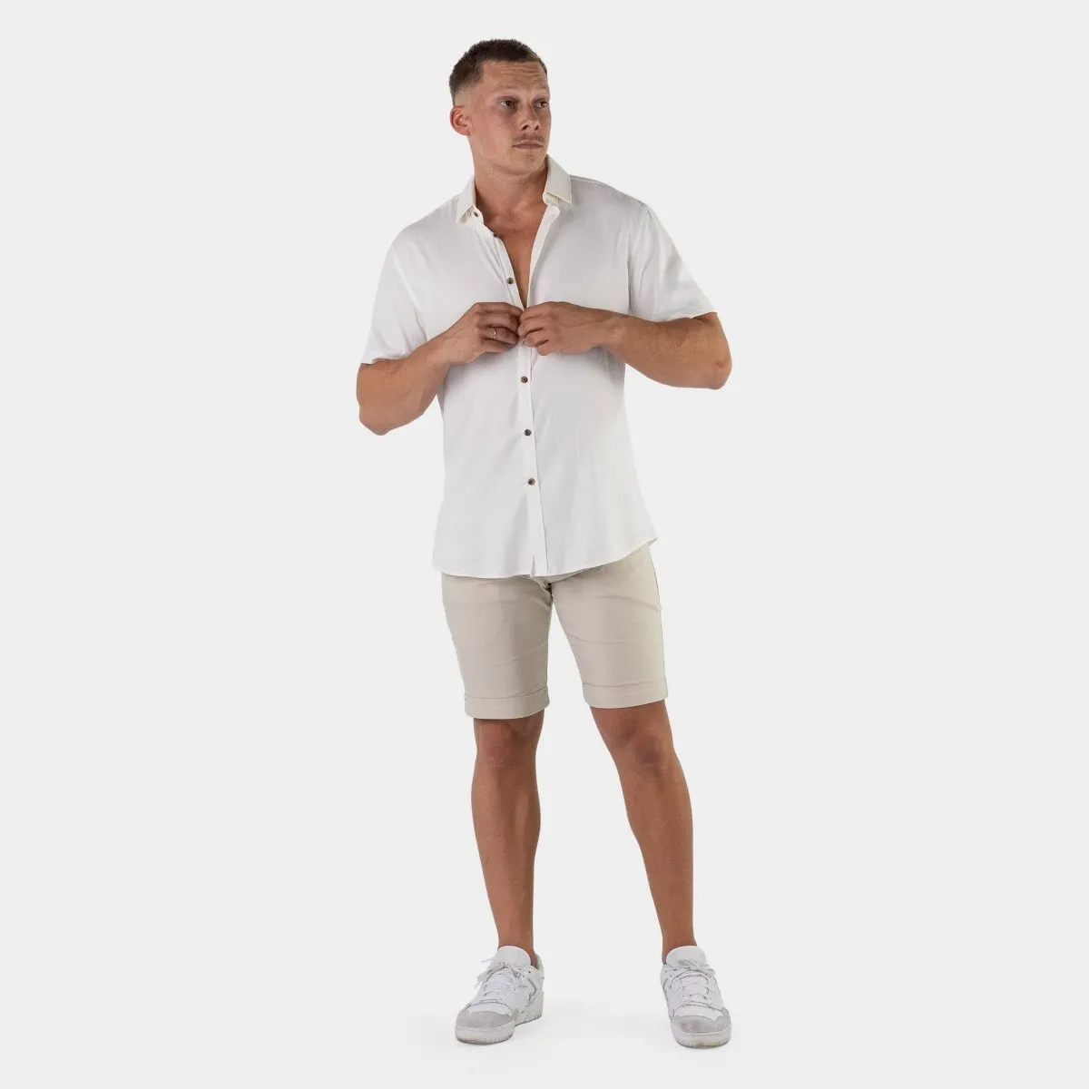 Return Sale - Performance Linen Short Sleeve Shirt - White