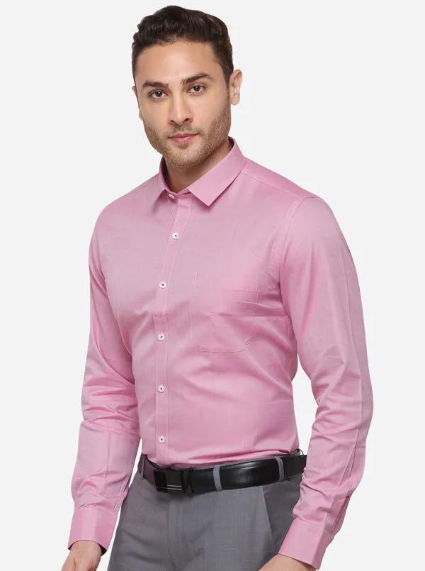 Rose Pink Solid Slim Fit Formal Shirt | JadeBlue