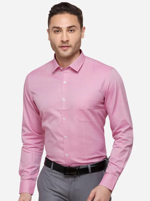 Rose Pink Solid Slim Fit Formal Shirt | JadeBlue