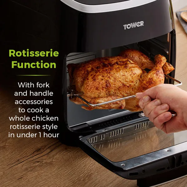 Tower T17038 Xpress 2000W 11 Litre 5-in-1 Manual Air Fryer Oven with Rotisserie