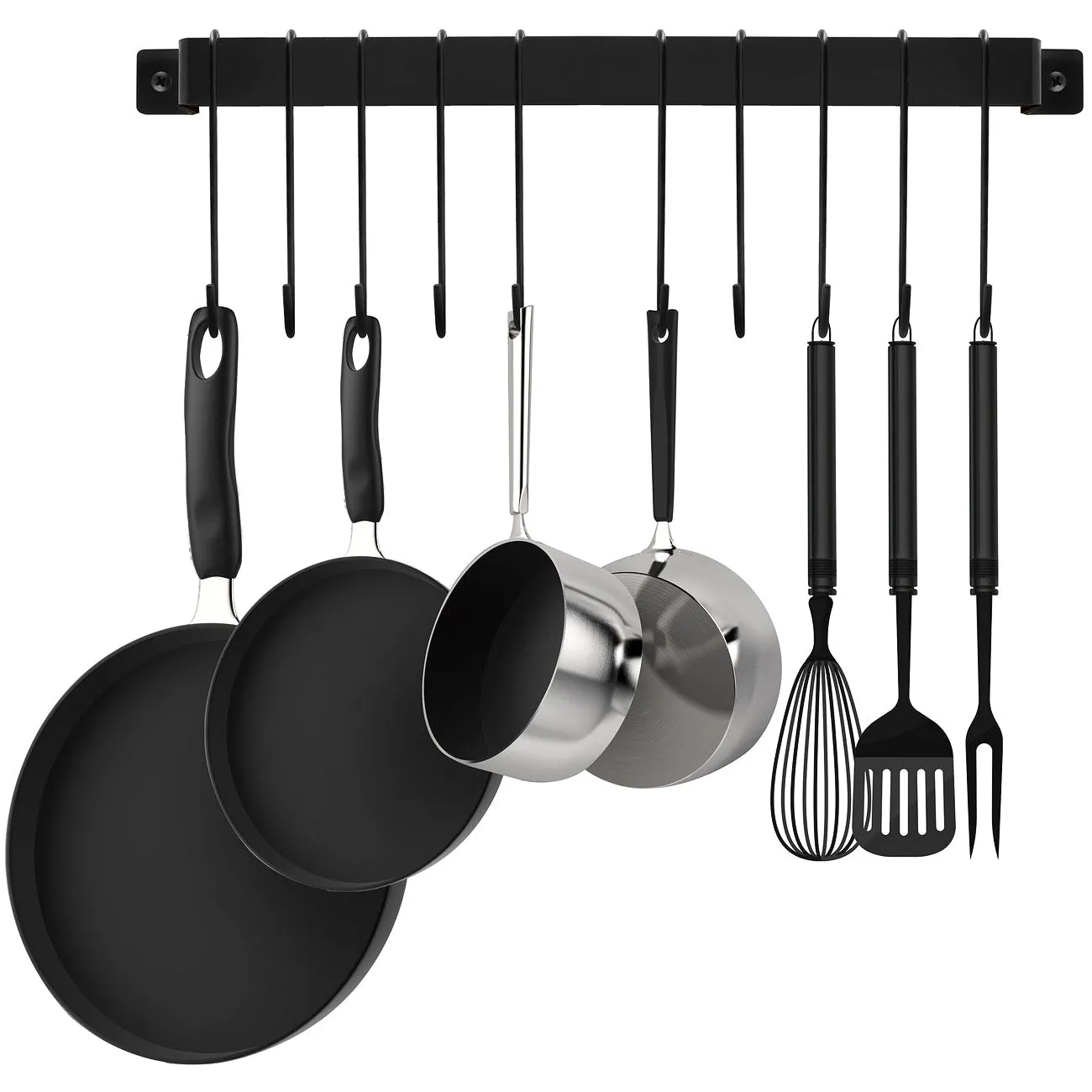 Utensil Rail Bar with Hooks