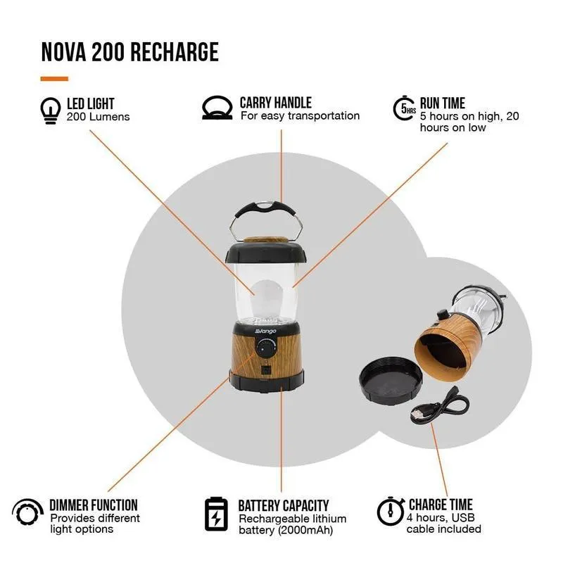 Vango Nova 200 Rechargeable Light