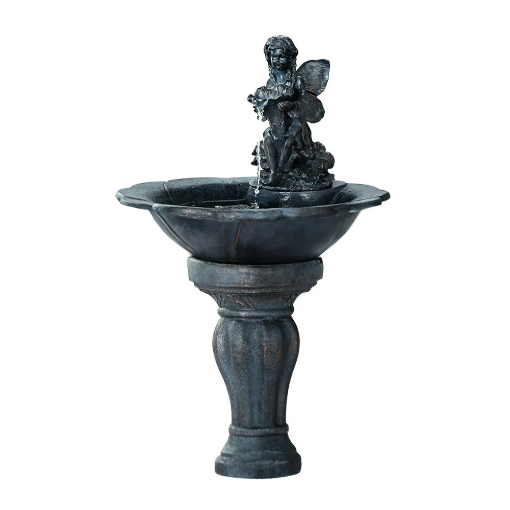 Water Fountain Features Solar with LED Lights Outdoor Cascading Angel